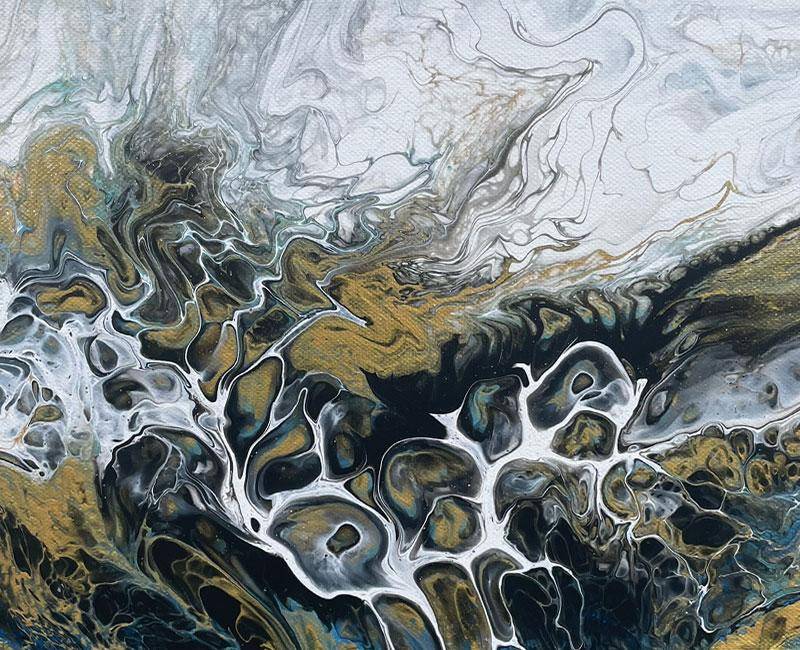 Acryl Pouring auf Leinwand